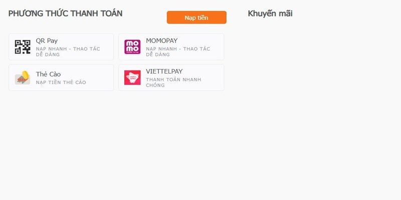 Quy trình 3 bước nạp tiền BONGVIP cơ bản